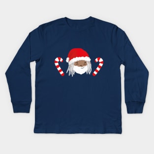 Santa "Jay" with Candy Sticks Kids Long Sleeve T-Shirt